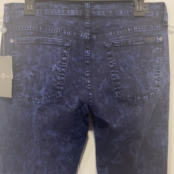 7 for all mankind skinny dark blue acids wash jeans. - Picture 4 of 8